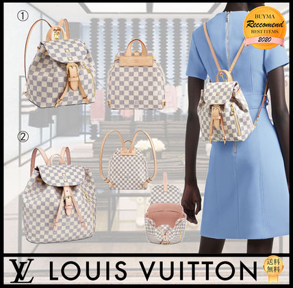 Louis Vuitton Plain Leather Backpacks 