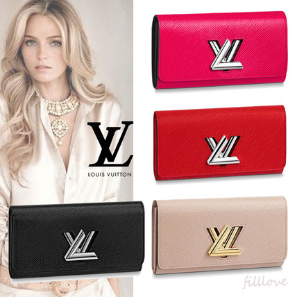 Louis Vuitton TWIST 2020 SS Bi color Plain Leather Logo Long Wallets 