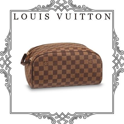 Louis Vuitton DAMIER 2018 19AW Unisex Leather Pouches  Cosmetic Bags N47527 