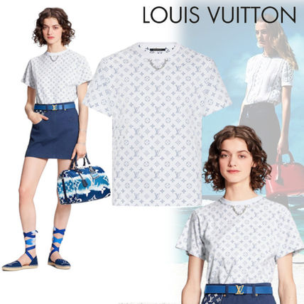 Louis Vuitton MONOGRAM 2020 SS Crew Neck Monogram Street Style Chain Cotton Medium 