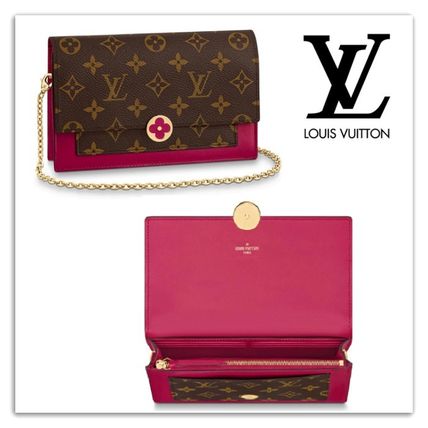 Louis Vuitton MONOGRAM Monogram Canvas Bi color Leather Logo Long Wallets M67404 