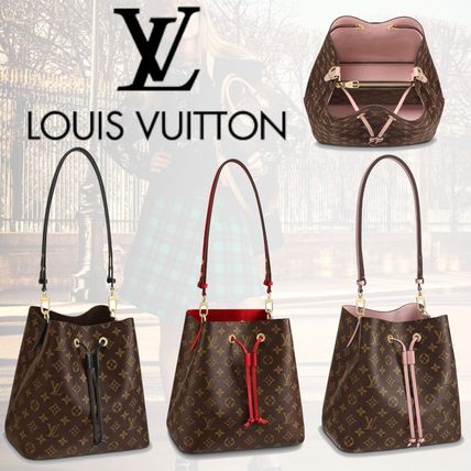 Louis Vuitton NEONOE Monogram Casual Style Unisex 2WAY Leather Purses Crossbody 