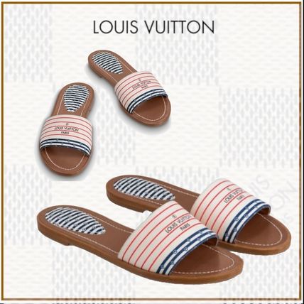 Louis Vuitton LOCKIT 2020 SS Stripes Monogram Open Toe Blended Fabrics Street Style 