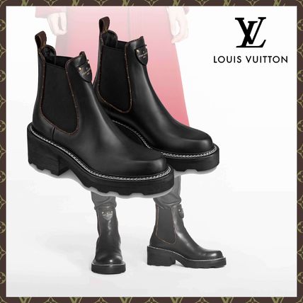 Louis Vuitton 2020 21AW Monogram Square Toe Platform Round Toe Casual Style 1A8943 