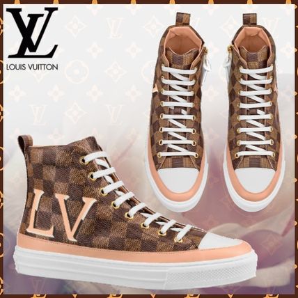 Louis Vuitton DAMIER Other Plaid Patterns Plain Toe Rubber Sole Blended Fabrics 