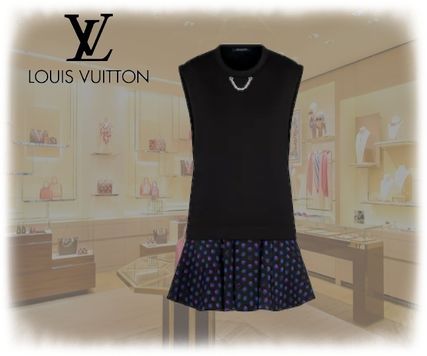 Louis Vuitton 2020 21AW Crew Neck Short Dots Monogram Silk Nylon Blended Fabrics 1A83NT 
