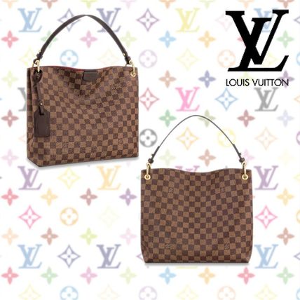 Louis Vuitton Canvas Leather Logo Totes N44044 