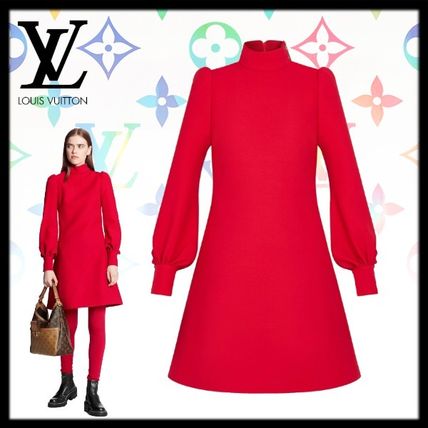 Louis Vuitton 2020 21AW Short A line Wool Silk Long Sleeves Plain High Neck 1A82JO 