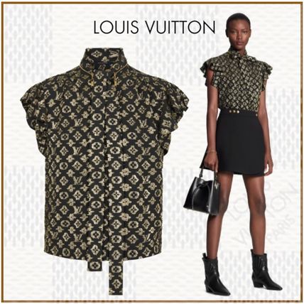 Louis Vuitton MONOGRAM 2020 21AW Monogram Silk Blended Fabrics Bi color Medium Short Sleeves 