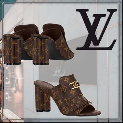 Louis Vuitton MONOGRAM 2020 SS Monogram Open Toe Casual Style Blended Fabrics Leather 1A8659 