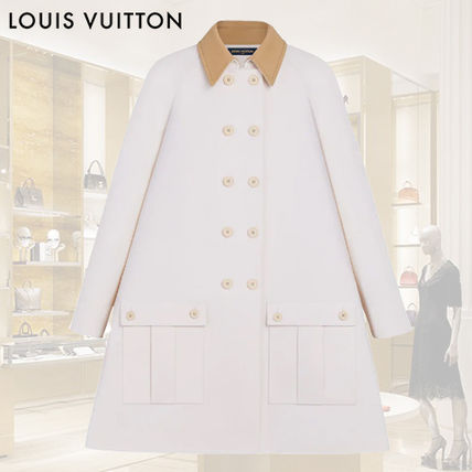 Louis Vuitton Stand Collar Coats Casual Style Wool Blended Fabrics 