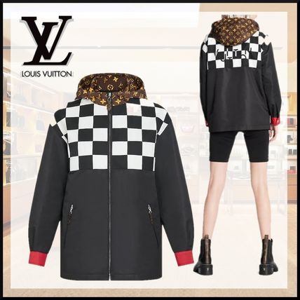 Louis Vuitton DAMIER Monogram Nylon Bi color Long Sleeves Medium Logo 1A82FU 