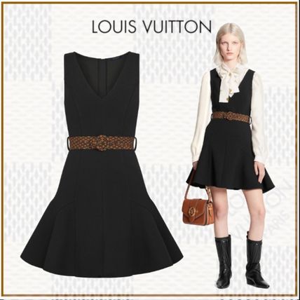 Louis Vuitton 2020 21AW Short Monogram Wool Silk Blended Fabrics Sleeveless 