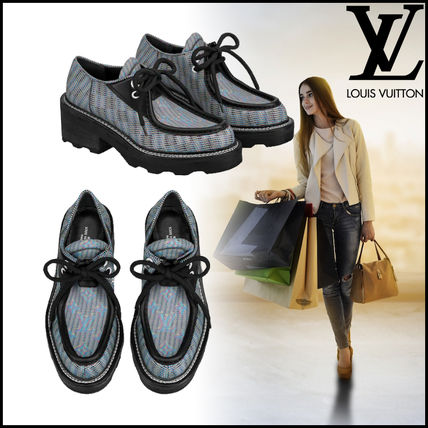 Louis Vuitton 2019 20AW Monogram Plain Toe Rubber Sole Casual Style Blended Fabrics