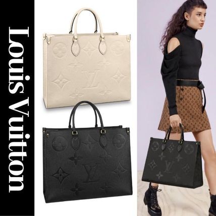 Louis Vuitton Monogram A4 Leather Office Style Elegant Style Totes 