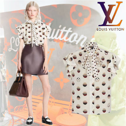 Louis Vuitton Monogram Casual Style Silk Short Sleeves Elegant Style Logo 1A842W 