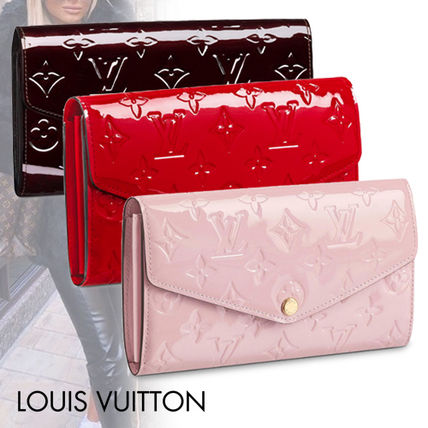 Louis Vuitton SARAH Monogram Calfskin Logo Long Wallets 