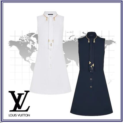 Louis Vuitton 2020 SS Blended Fabrics Plain Cotton Elegant Style Dresses 