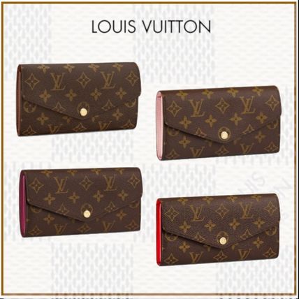 Louis Vuitton PORTEFEUILLE SARAH Monogram Unisex Canvas Blended Fabrics Folding Wallet Logo 