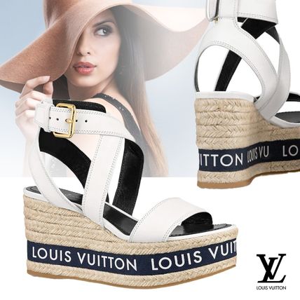 Louis Vuitton 2020 SS Open Toe Casual Style Blended Fabrics Handmade Elegant Style 