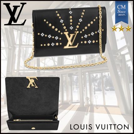 Louis Vuitton 2020 SS Flower Patterns Chain Leather Crossbody Logo Shoulder Bags 