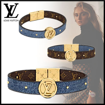 Louis Vuitton MONOGRAM 2019 20AW Casual Style Blended Fabrics Leather Party Style Bracelets M6561E M6561F 