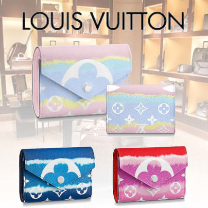 Louis Vuitton PORTEFEUILLE VICTORINE 2020 SS Monogram Canvas Tie dye Leather Folding Wallet Small Wallet M68842 M69113 M69112 