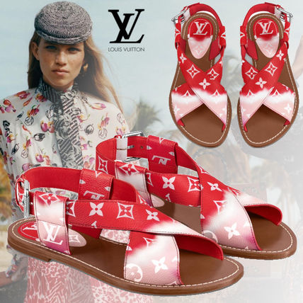 Louis Vuitton MONOGRAM 2020 SS Monogram Open Toe Casual Style Blended Fabrics Street Style 1A7TPM 