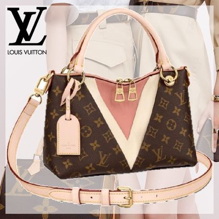 Louis Vuitton V 2020 SS Monogram Calfskin Canvas 2WAY Plain Elegant Style Crossbody 
