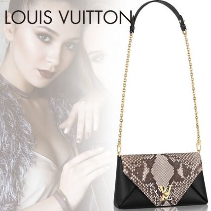Louis Vuitton LOVE NOTE 2019 SS 2WAY Chain Leather Party Style Python Crossbody 