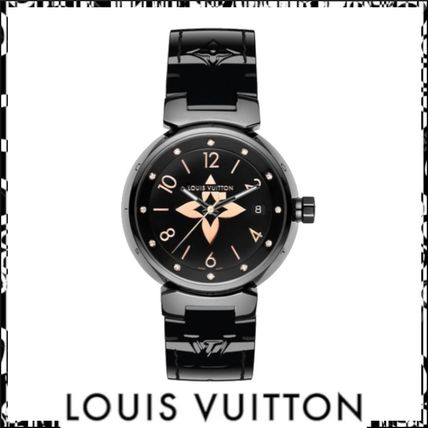 Louis Vuitton Casual Style Leather Round Party Style Quartz Watches QA048Z 