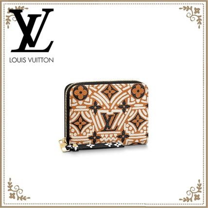 Louis Vuitton 2020 21AW Monogram Canvas Leather Small Wallet Logo Coin Cases M69496 