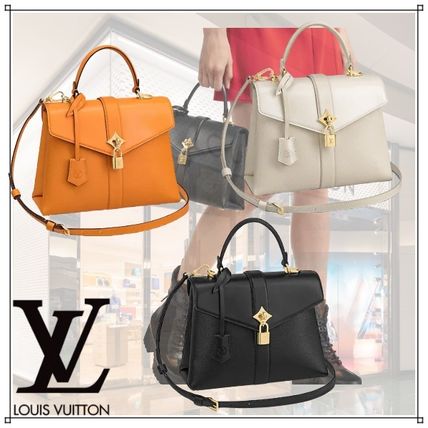 Louis Vuitton 2WAY Plain Leather Crossbody Logo Handbags M53822 M53818 M53821 