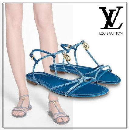 Louis Vuitton Casual Style Leather Logo Sandals