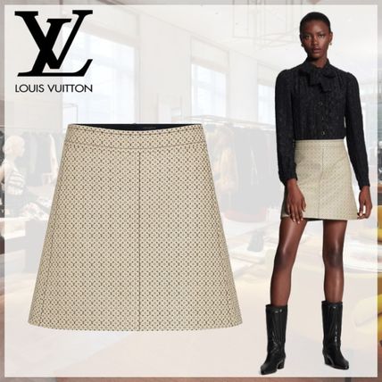 Louis Vuitton Short Monogram Leather Mini Skirts 