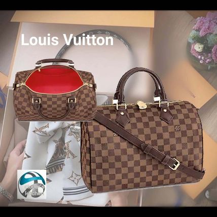 Louis Vuitton DAMIER Casual Style Canvas 2WAY Leather Elegant Style Logo Handbags N41367 