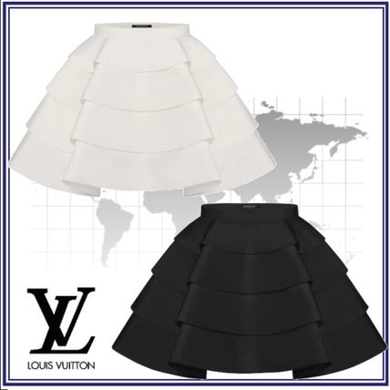 Louis Vuitton 2020 SS Wool Silk Blended Fabrics Plain Elegant Style Skirts 