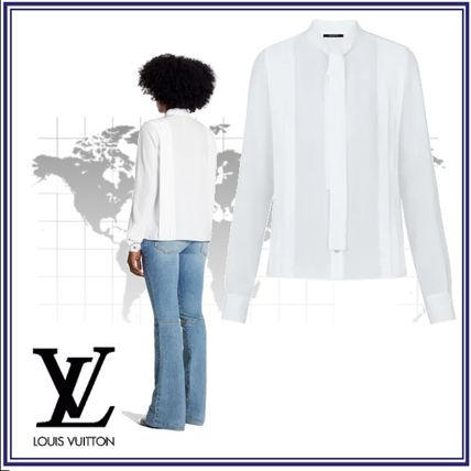 Louis Vuitton 2020 SS Silk Blended Fabrics Long Sleeves Plain Shirts  Blouses 