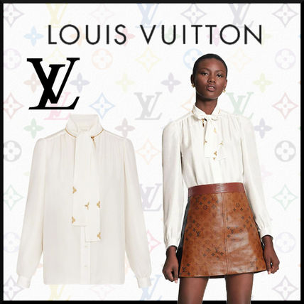 Louis Vuitton MONOGRAM 2020 SS Monogram Silk Long Sleeves Party Style Office Style 1A82SI 