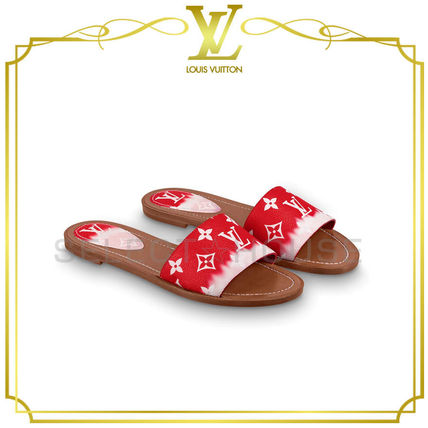 Louis Vuitton 2020 SS Monogram Open Toe Casual Style Leather Mules Sandals 1A7TNC 1A7TN 