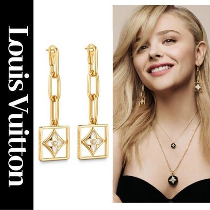 Louis Vuitton Blended Fabrics Flower Chain Party Style 18K Gold 