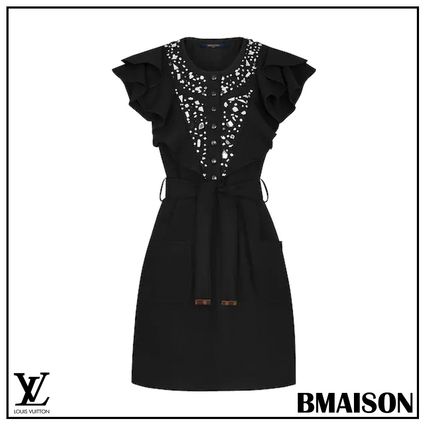 Louis Vuitton 2019 20AW Belted Embroidered Dress 1A5RTD 