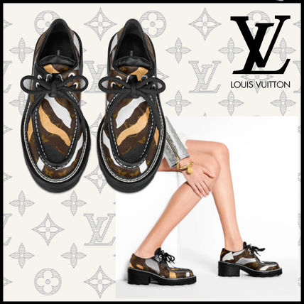 Louis Vuitton MONOGRAM 2020 SS Camouflage Monogram Platform Round Toe Rubber Sole 1A7VI0 