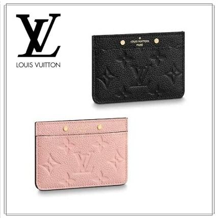 Louis Vuitton MONOGRAM EMPREINTE 2020 SS Monogram Unisex Plain Leather Logo Card Holders 