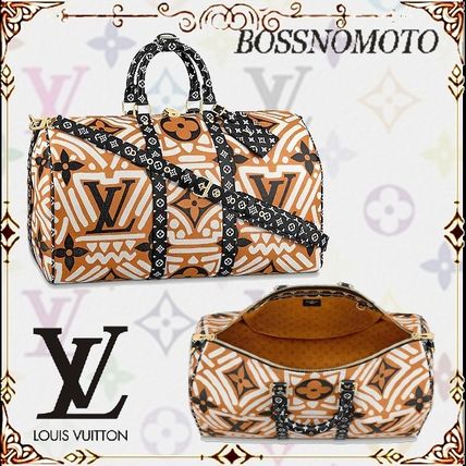 Louis Vuitton 2020 21AW Monogram Canvas 2WAY Leather Crossbody Logo Boston  Duffles M45473 