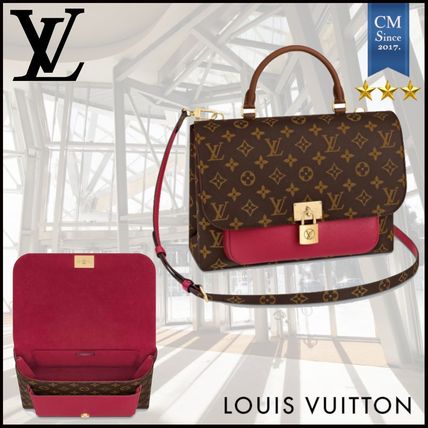 Louis Vuitton MARIGNAN 2020 SS Monogram Canvas 2WAY Leather Crossbody Logo Handbags 