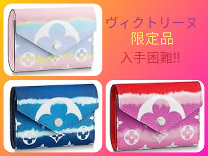 Louis Vuitton 2020 SS Monogram Tie dye Leather Logo Folding Wallets 