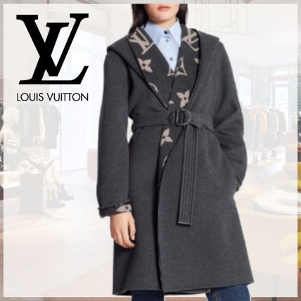 Louis Vuitton Wool Plain Long Logo Coats 