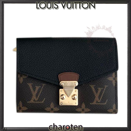 Louis Vuitton PALLAS 2019 SS Monogram Unisex Calfskin Bi color Small Wallet 