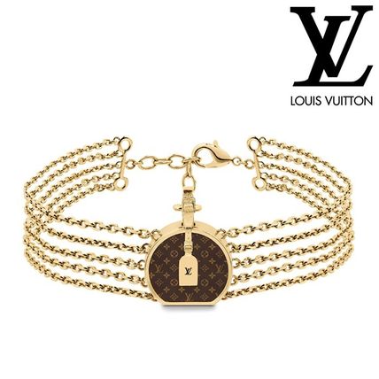 Louis Vuitton MONOGRAM 2018 19AW Blended Fabrics Chain Elegant Style Bracelets M68395 